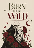 Load image into Gallery viewer, Skeleton Couple Born To Be Wild Halloween Card for Him
