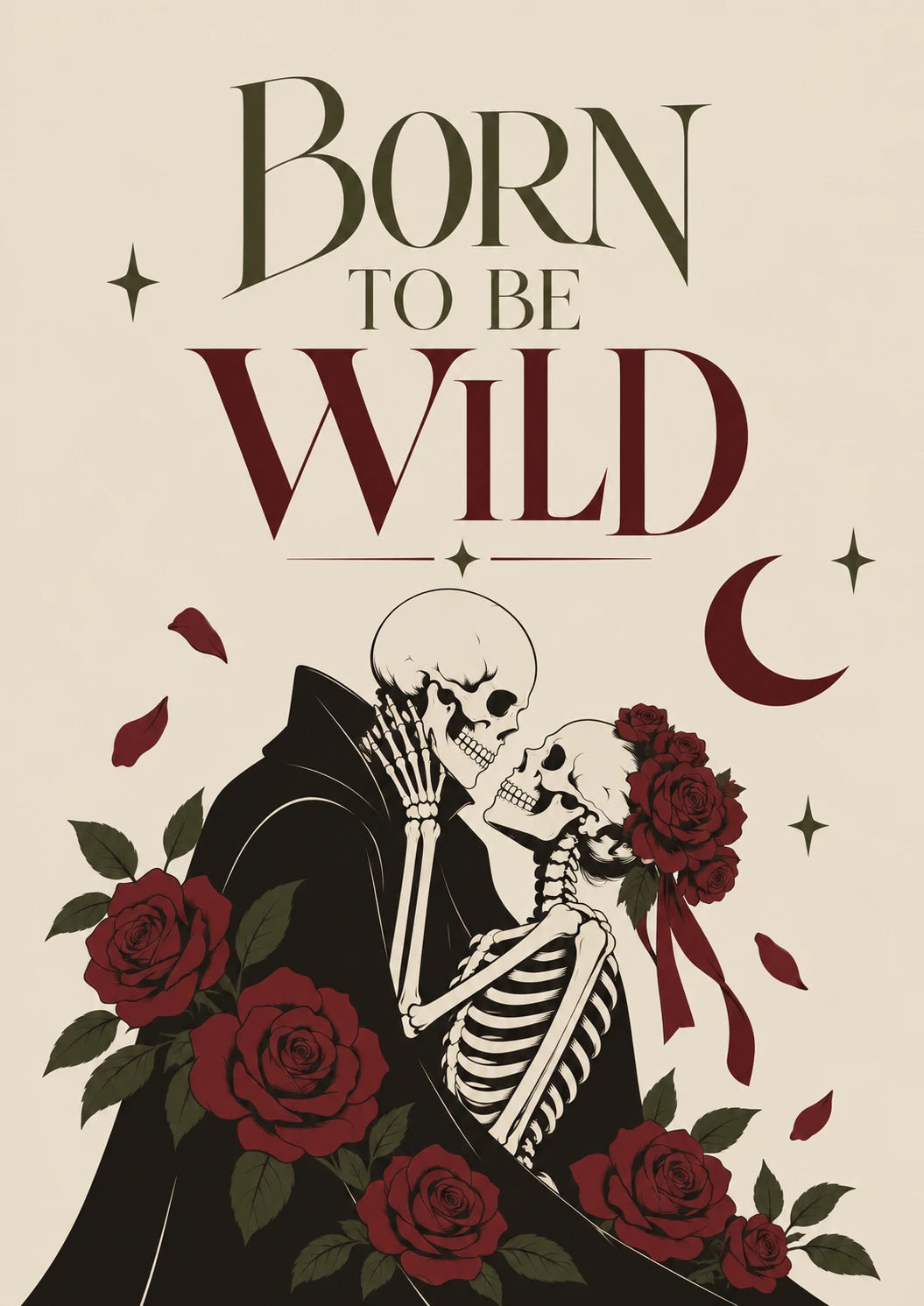 Skeleton Couple Born To Be Wild Halloween Card for Him