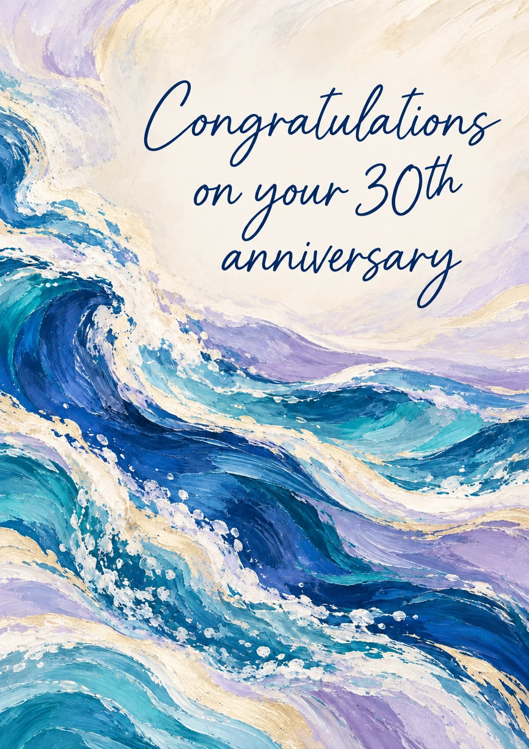 Ocean Waves Mum and Dad 30th Anniversary Card