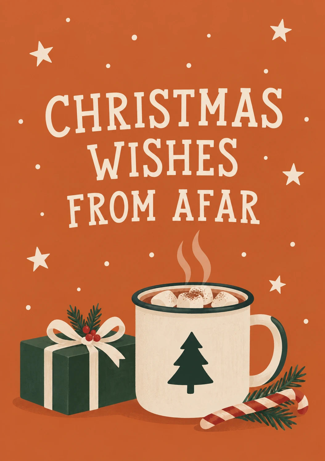 Christmas Wishes From Afar Hot Chocolate Christmas Card for Him