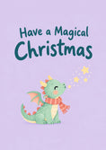 Load image into Gallery viewer, Cute Dragon Blowing Stars Christmas Card for Cousin
