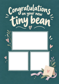 Load image into Gallery viewer, Funny Tiny Bean Multiple Photo Upload New Baby Card for Her
