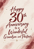 Load image into Gallery viewer, Pearl and Burgundy Watercolour 30th Anniversary Card
