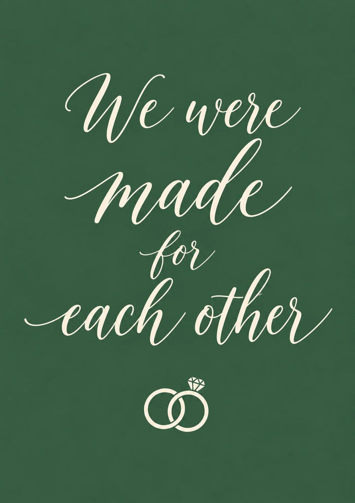 We Were Made for Each Other Wedding Card