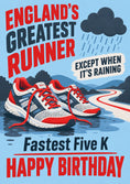 Load image into Gallery viewer, Funny England's Greatest Runner Birthday Card for Him
