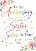 Load image into Gallery viewer, Rainbow Script Sister and Sister-in-Law Anniversary Card

