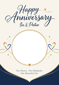 Load image into Gallery viewer, Rainbow Hearts Two Husbands Photo Upload Anniversary Card
