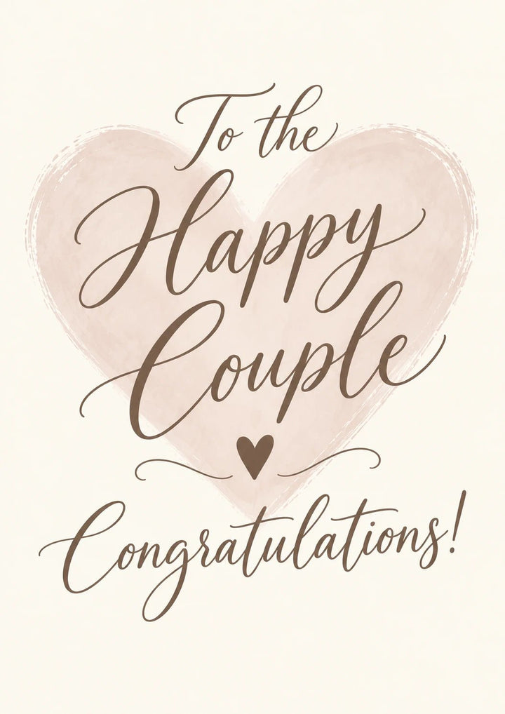 To the Happy Couple Heart Wedding Congratulations Card