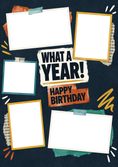 Load image into Gallery viewer, What a Year Scrapbook Photo Upload Birthday Card
