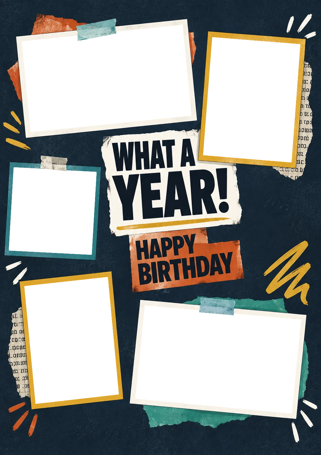 What a Year Scrapbook Photo Upload Birthday Card