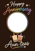 Load image into Gallery viewer, Funny Rainbow Boba Tea Aunties Photo Upload Anniversary Card
