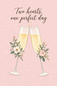 Load image into Gallery viewer, Champagne Flutes Floral Toast Wedding Card
