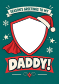 Load image into Gallery viewer, Superhero Shield Photo Upload Christmas Card for Him
