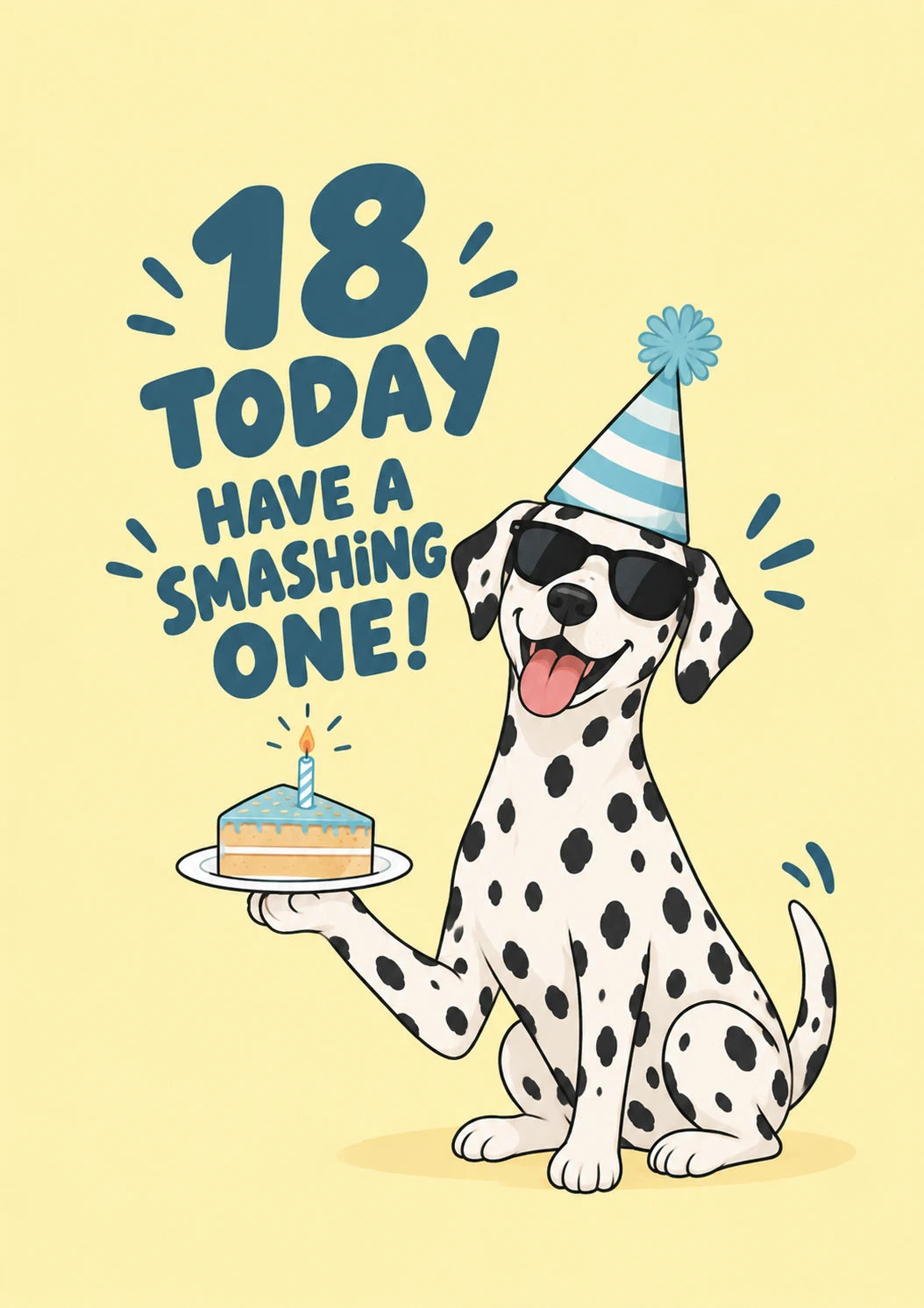 Funny Cool Dalmatian Dog 18th Birthday Card