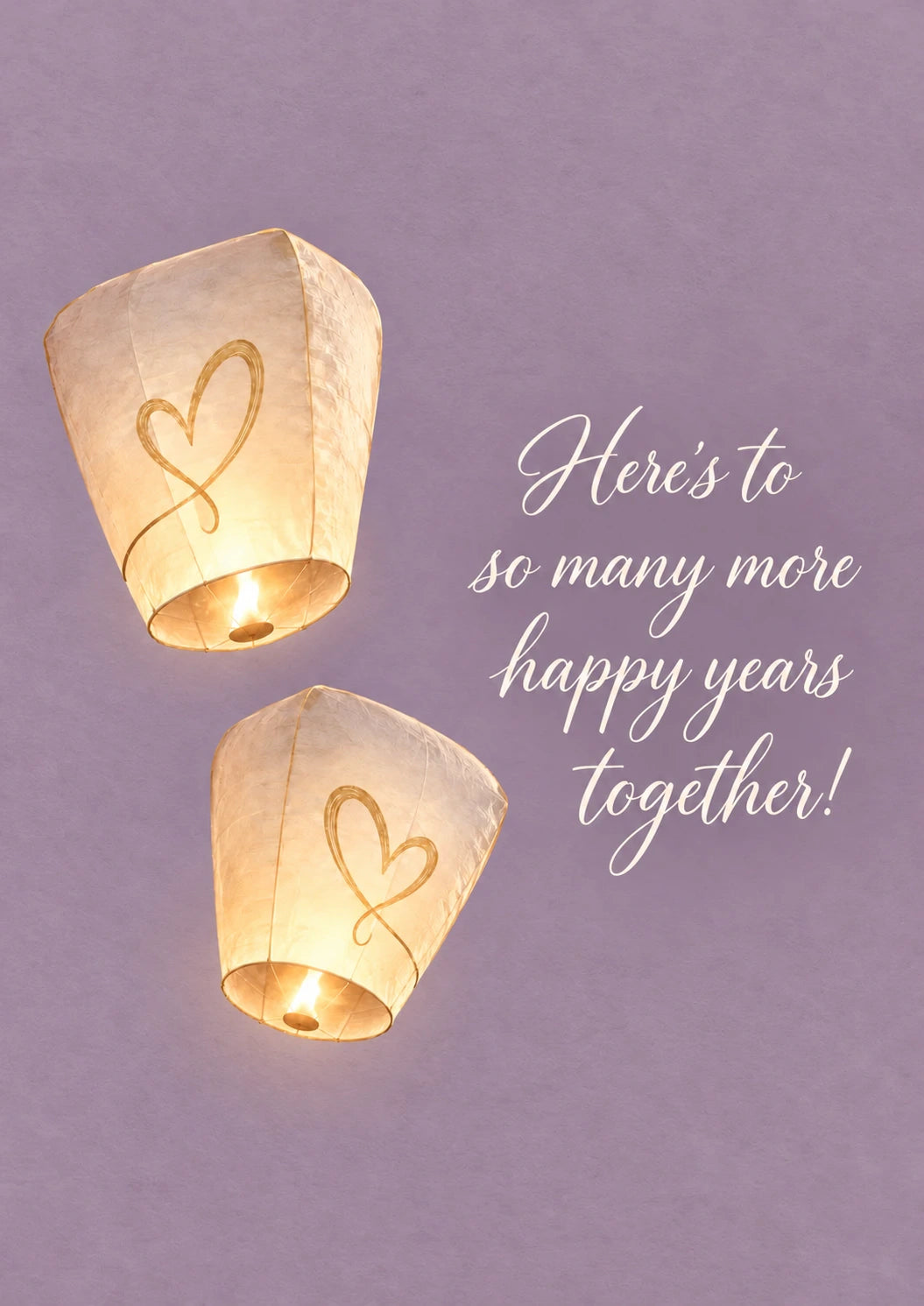 Glowing Sky Lanterns Verse Wife Anniversary Card for Her