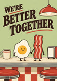 Load image into Gallery viewer, Cute Egg and Bacon Holding Hands Anniversary Card
