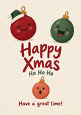 Load image into Gallery viewer, Cute Christmas Baubles Ho Ho Ho Xmas Card for Her
