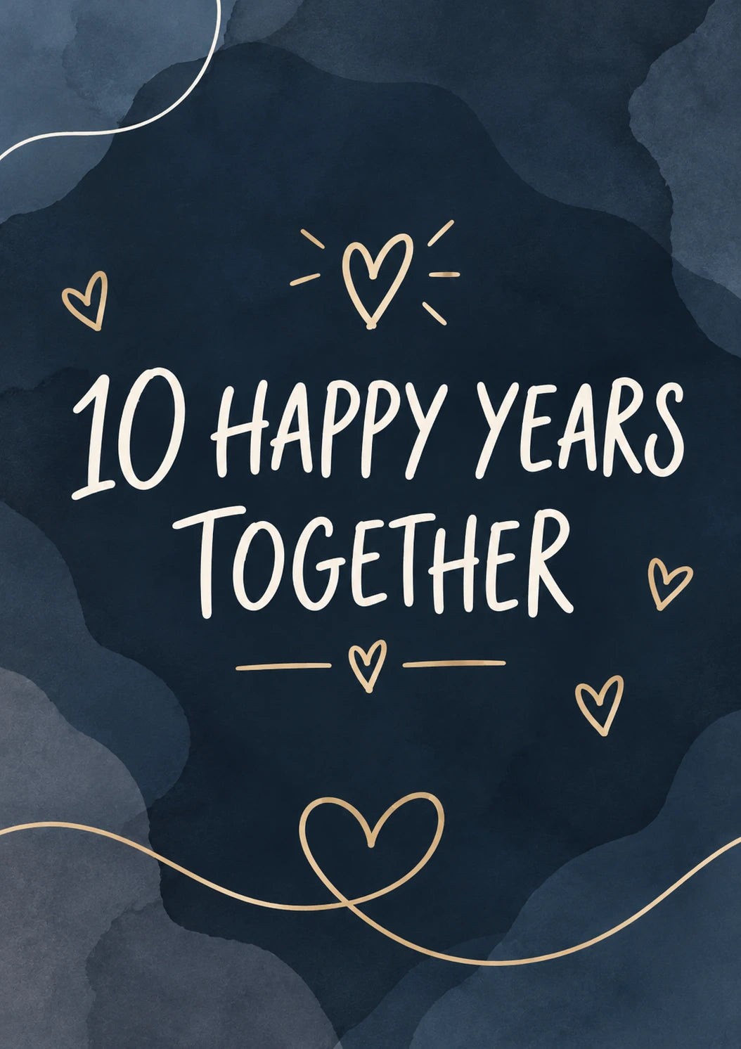 10 Happy Years Together 10th Anniversary Card for Her