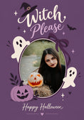 Load image into Gallery viewer, Funny Witch Please Ghost Photo Upload Halloween Card for Her
