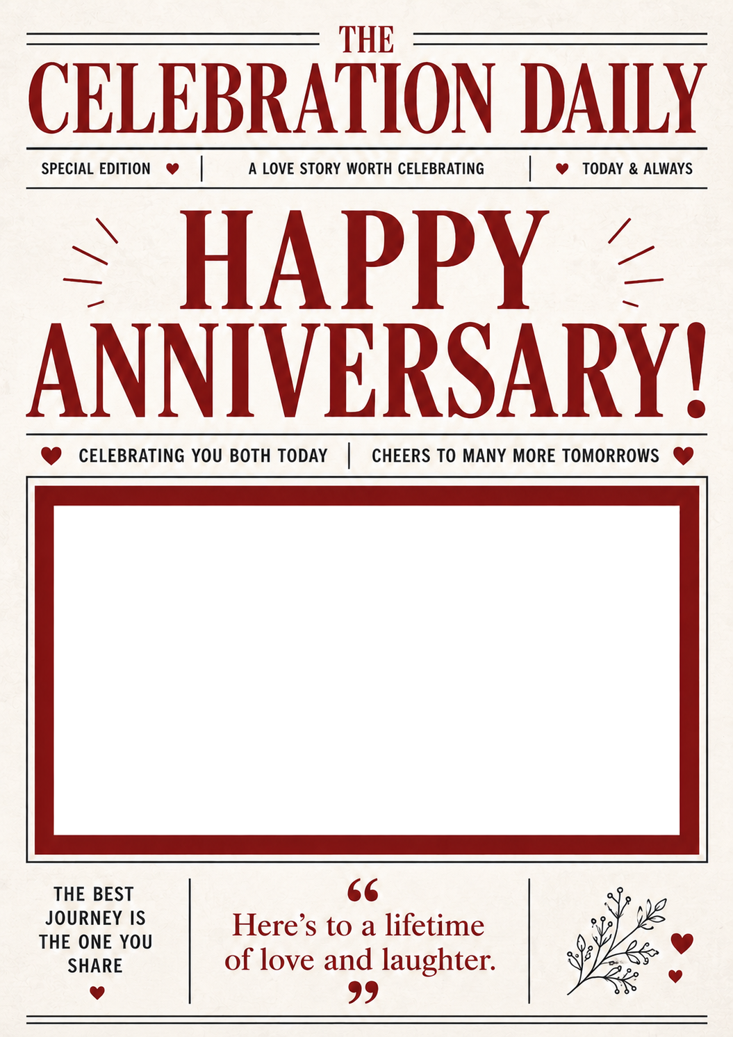 Newspaper Front Page Photo Upload Anniversary Card for Him