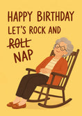 Load image into Gallery viewer, Funny Rock and Nap Rocking Chair 70th Birthday Card for Her

