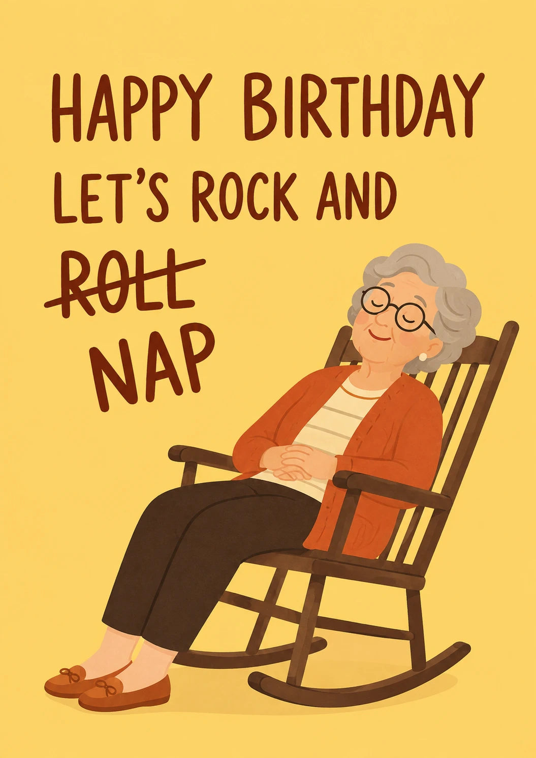 Funny Rock and Nap Rocking Chair 70th Birthday Card for Her