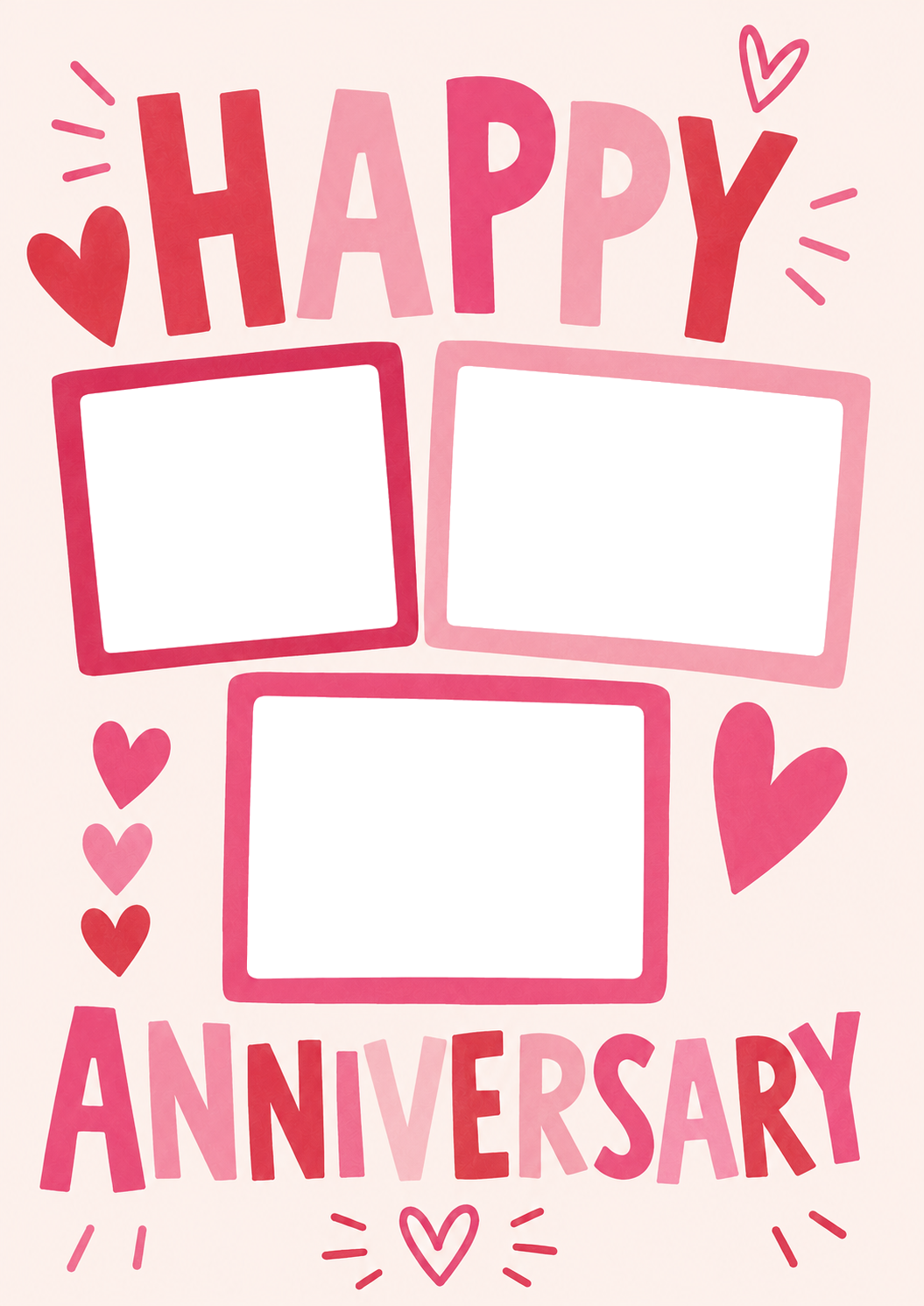Happy Anniversary Hearts and Doodles Photo Upload Anniversary Card