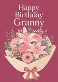 Load image into Gallery viewer, Pink Floral Bouquet Granny 80th Birthday Card for Her
