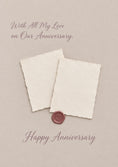 Load image into Gallery viewer, Heartfelt Wax Seal Script Anniversary Card for Son and Partner
