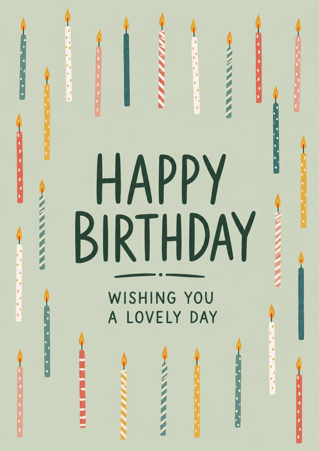 Colourful Birthday Candles 50th Birthday Card