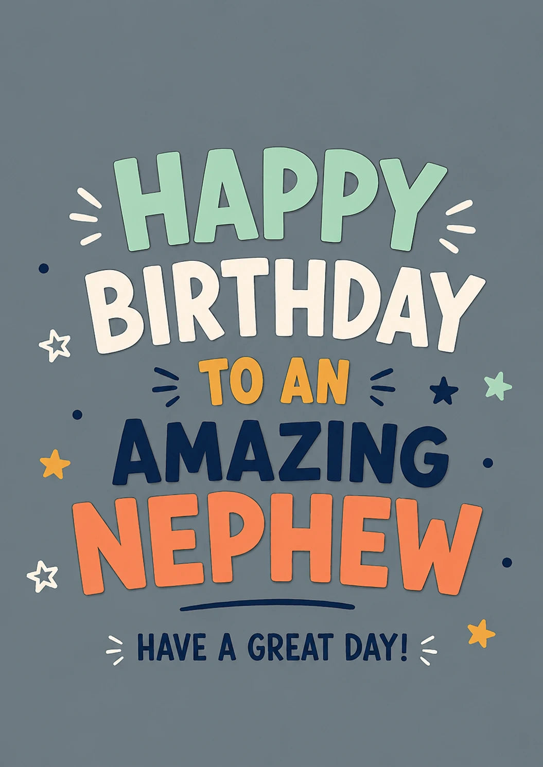 Amazing Nephew Bold Typography 14th Birthday Card for Him