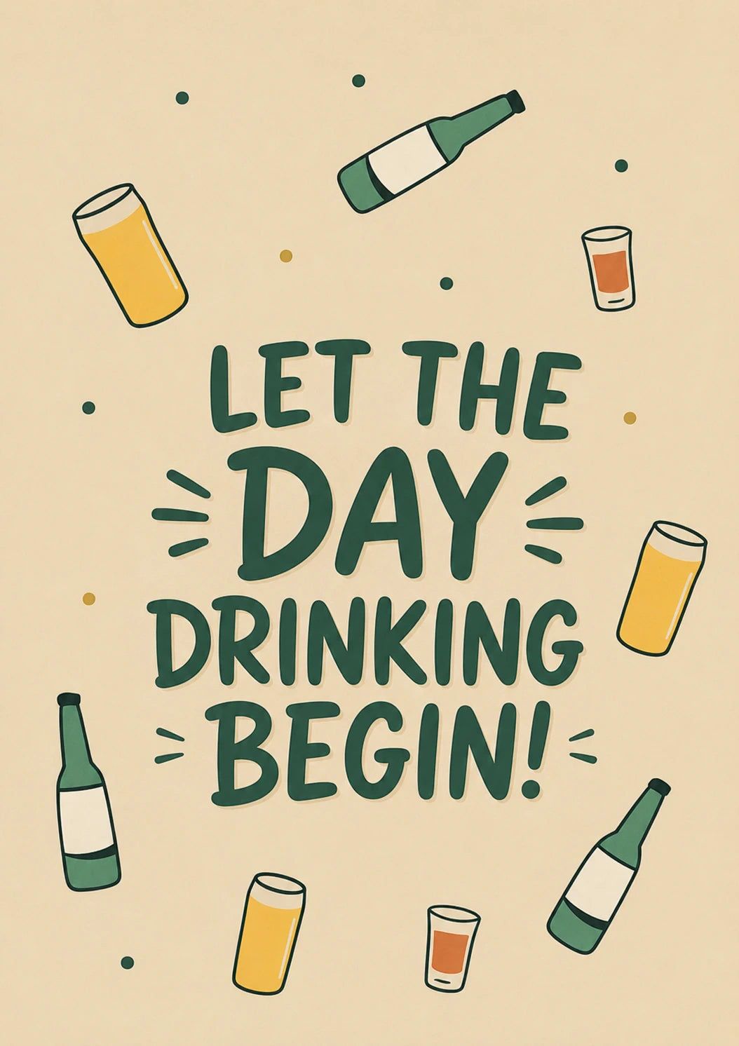 Funny Let the Day Drinking Begin 45th Birthday Card
