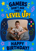 Load image into Gallery viewer, Funny Gamers Level Up Photo Upload Birthday Card for Him
