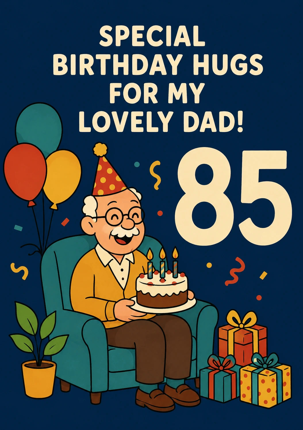Happy Grandfather Armchair 85th Birthday Card for Him