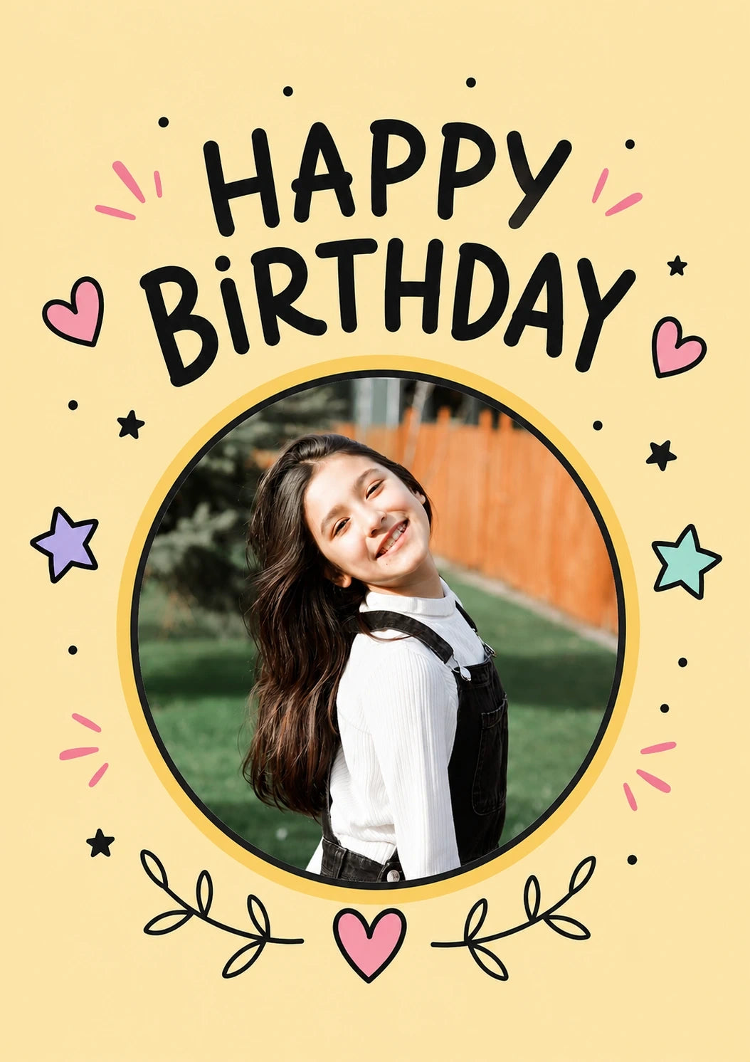 Birthdays - Personalised Card — with punch holes