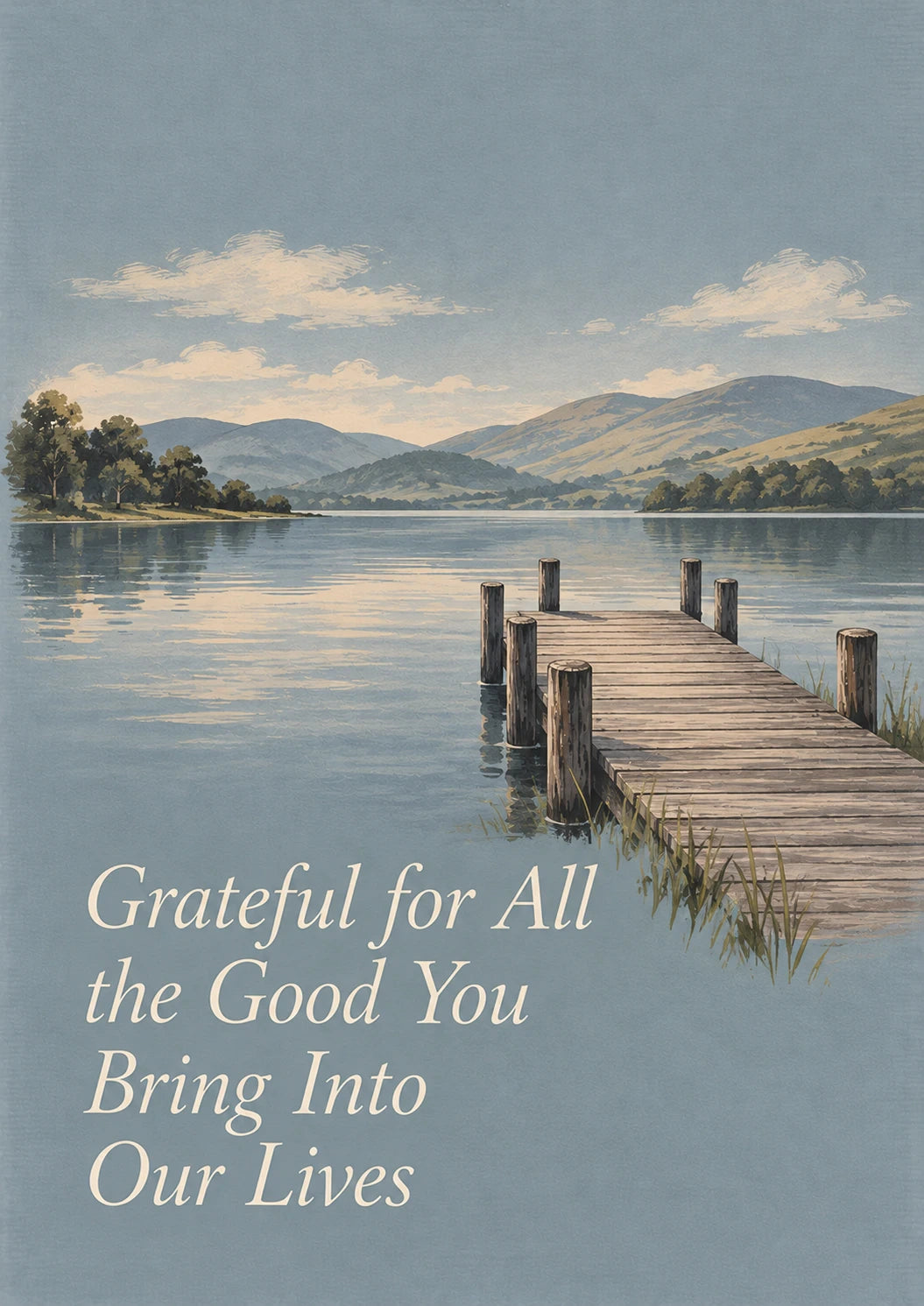 Heartfelt Lake Dock Scene Birthday Card for Father in Law