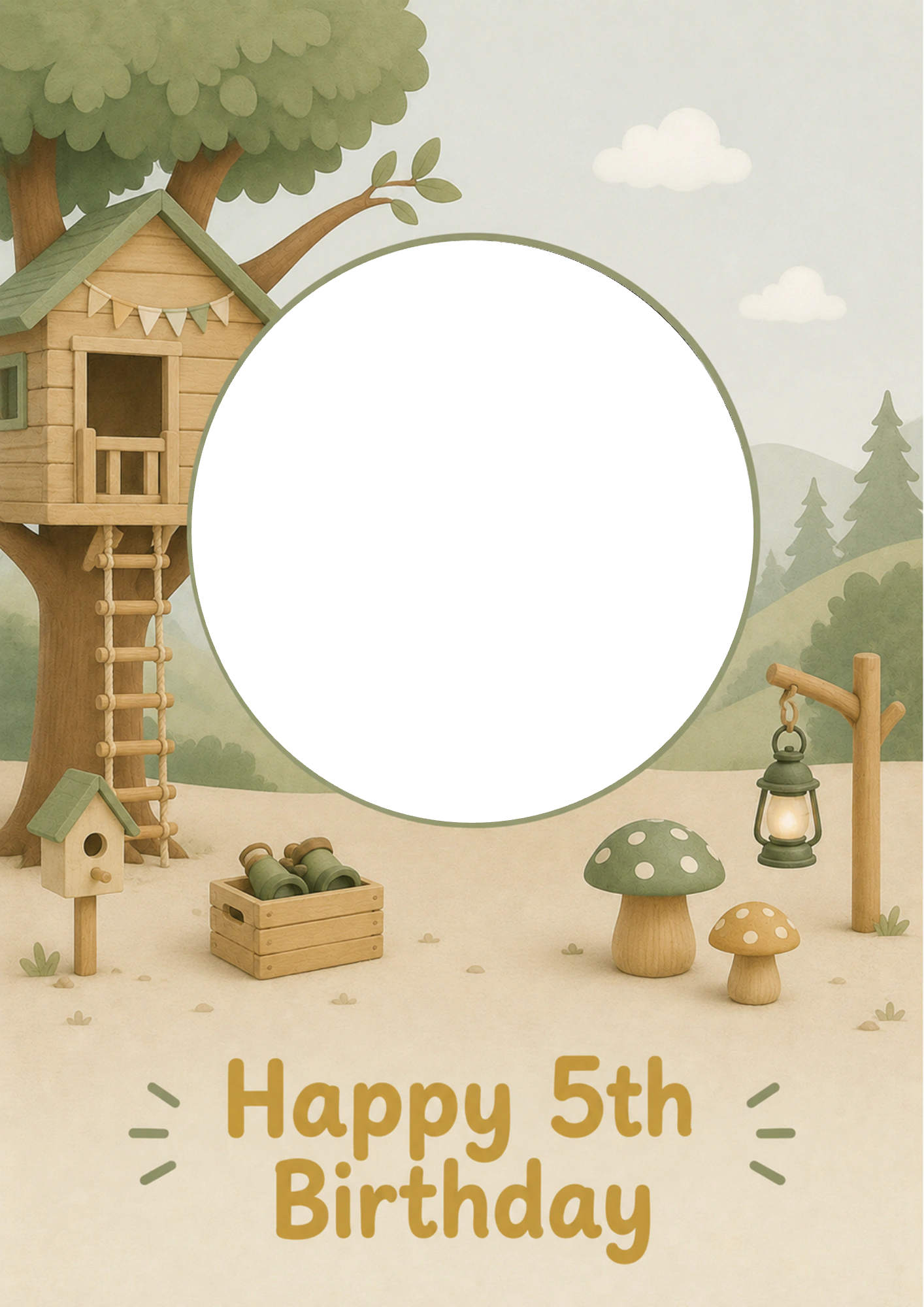 Birthdays - Personalised Card — with punch holes
