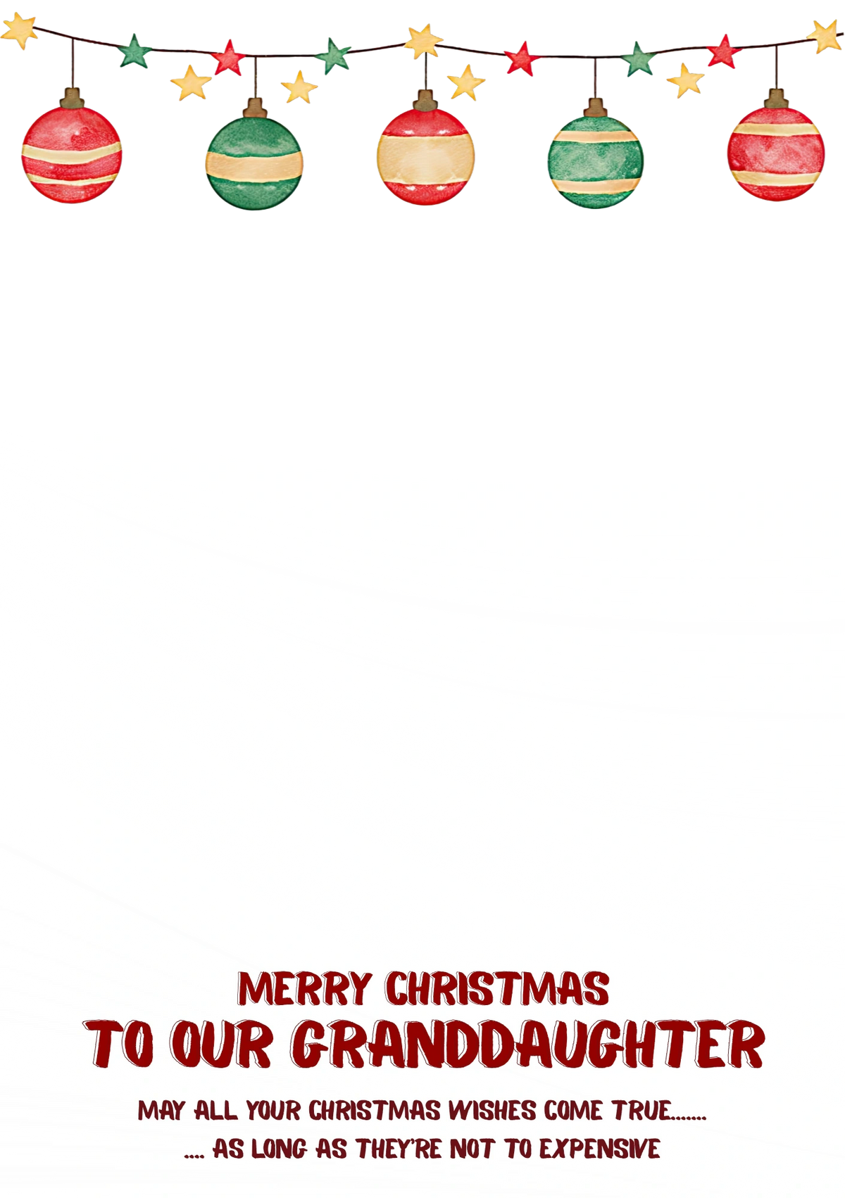 Christmas - Personalised Card — with punch holes