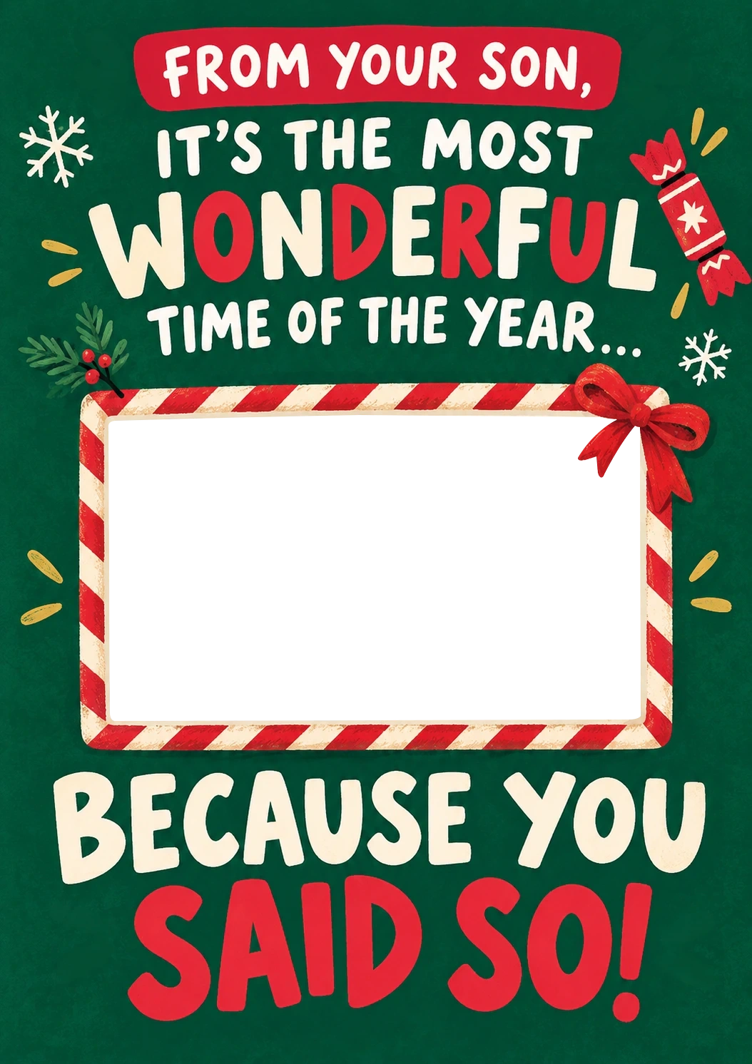 Christmas - Personalised Card — with punch holes