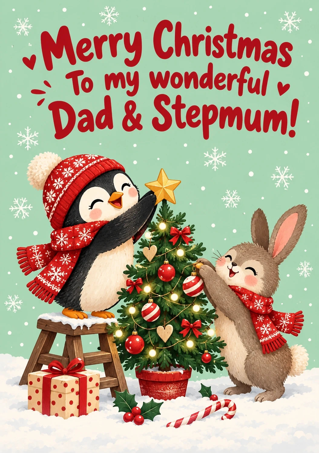 Christmas - Personalised Card — with punch holes