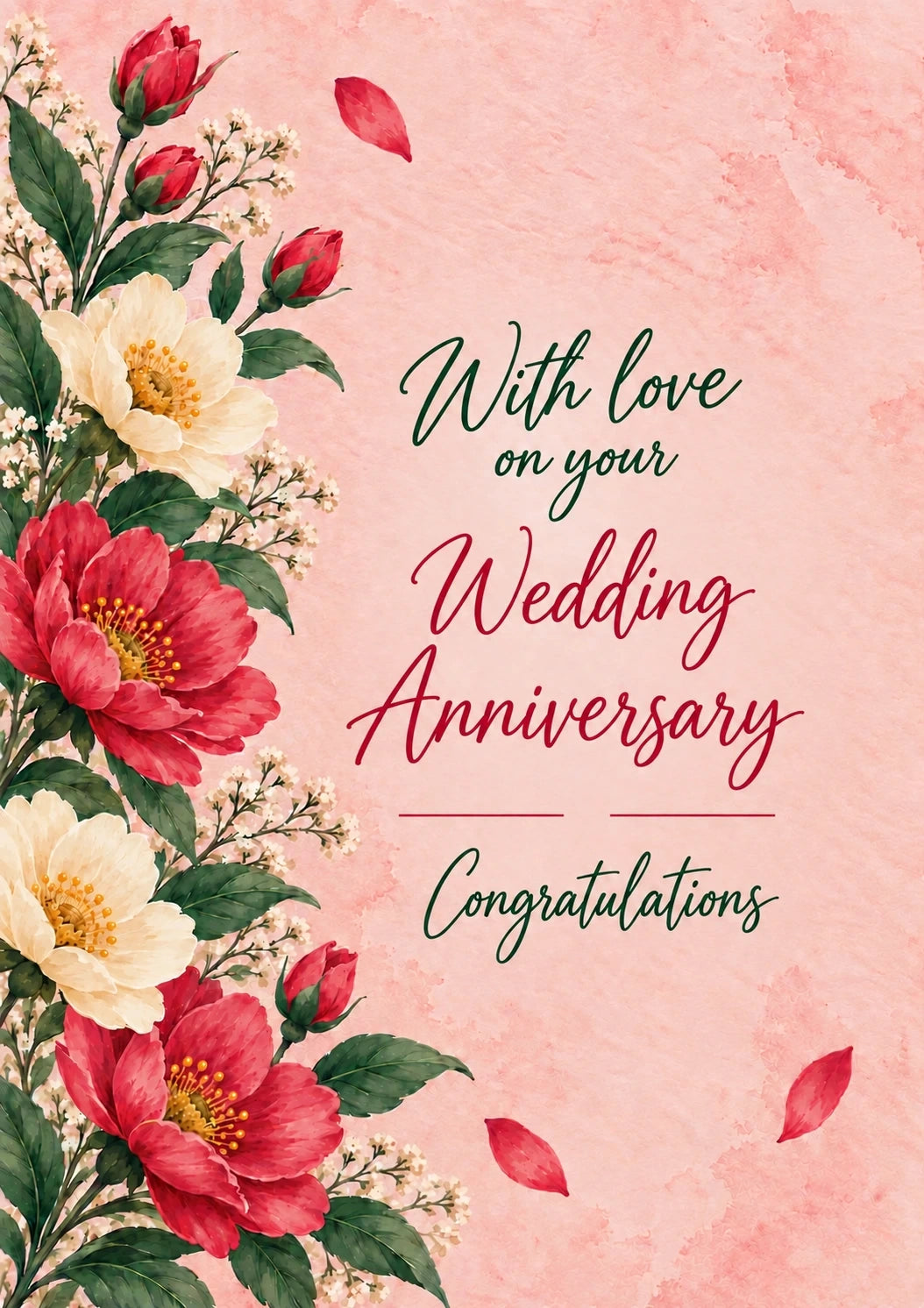 Anniversary - Personalised Card — with punch holes