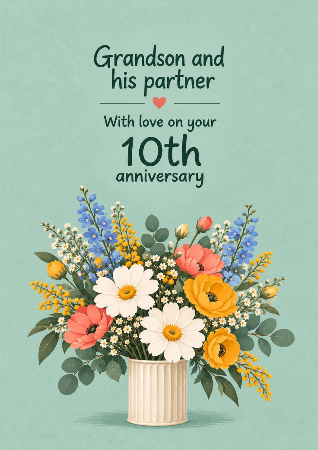 Anniversary - Personalised Card — with punch holes