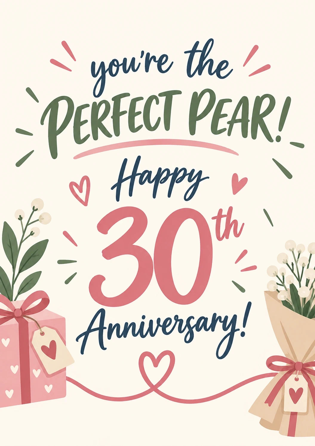 Anniversary - Personalised Card — with punch holes