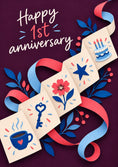 Load image into Gallery viewer, Anniversary - Personalised Card — with punch holes
