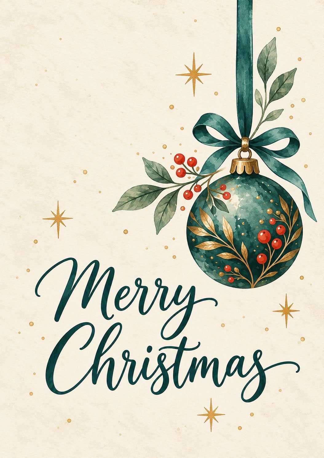 Christmas - Personalised Card — with punch holes