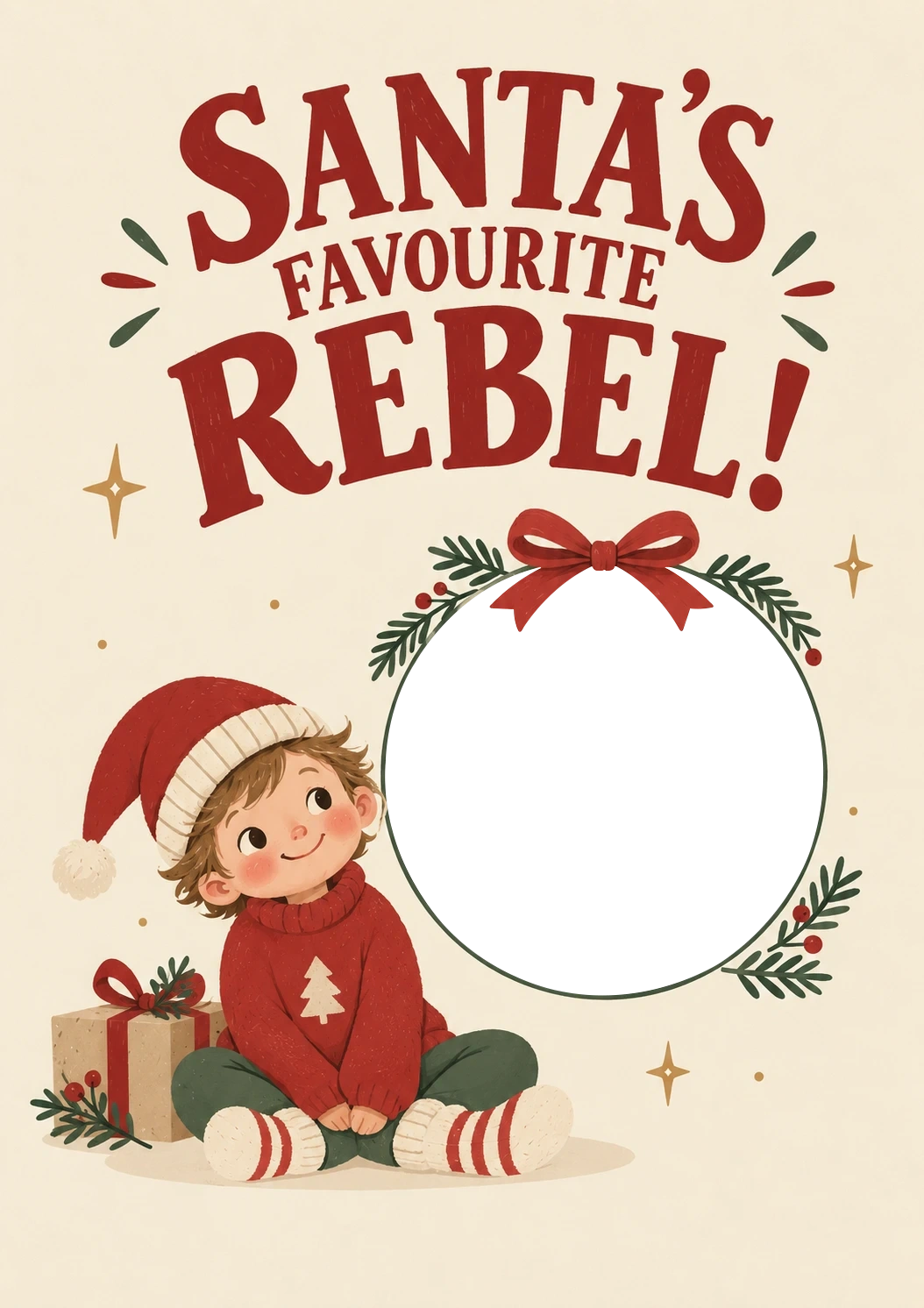 Christmas - Personalised Card — with punch holes