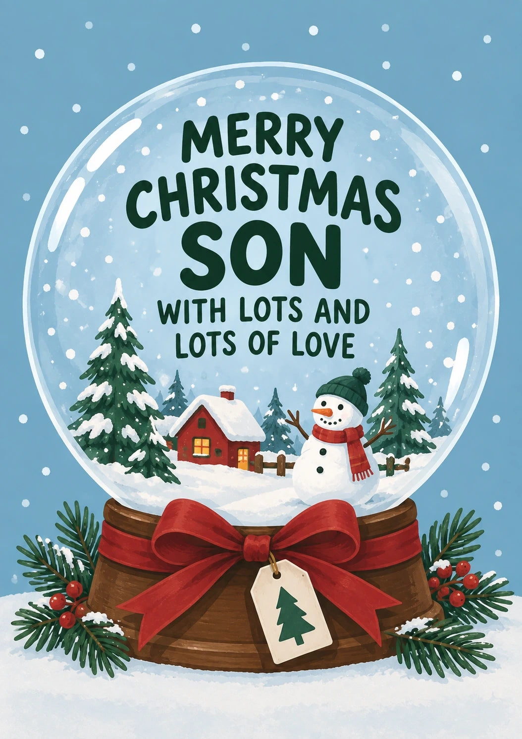Christmas - Personalised Card — with punch holes