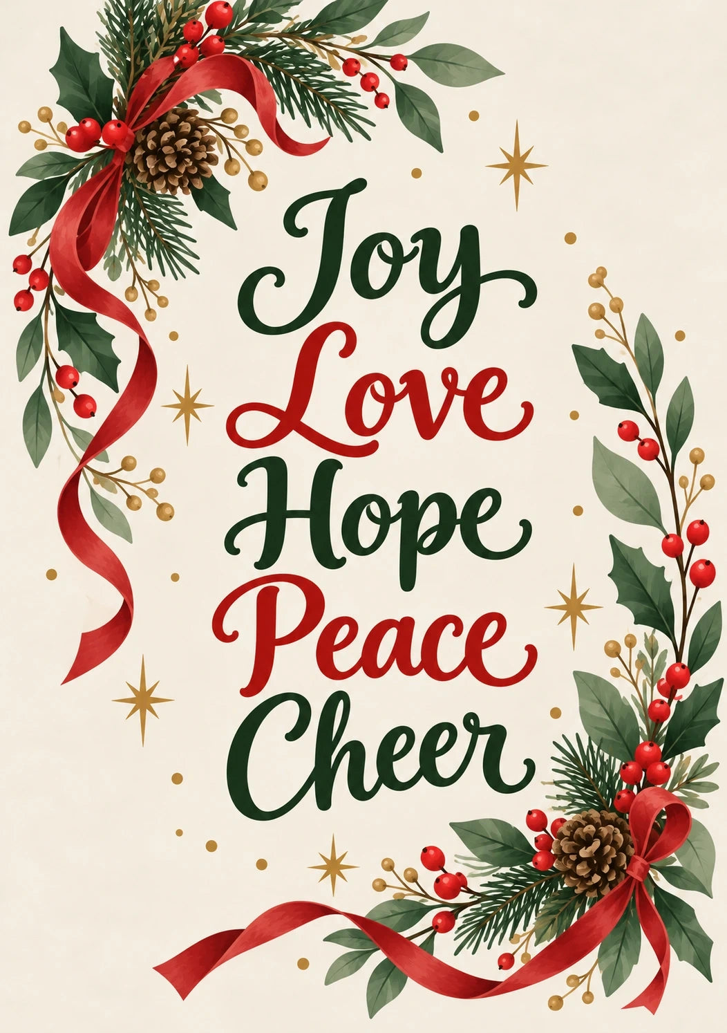 Christmas - Personalised Card — with punch holes