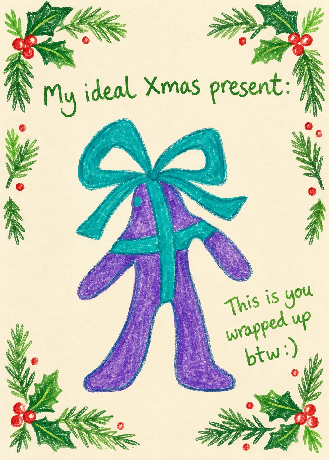 Funny You Wrapped Up Christmas Figure Anniversary Card