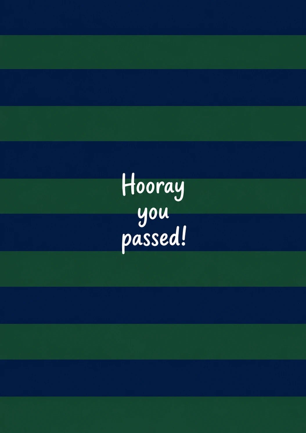 Hooray You Passed Navy Green Stripe GCSEs Card
